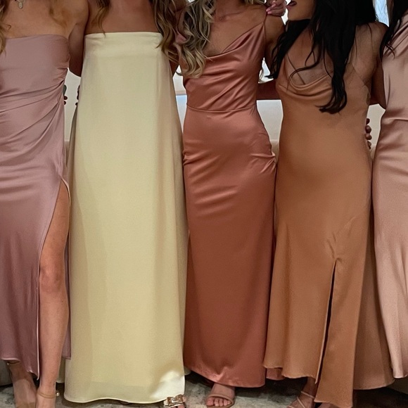 COPY - Mauve pink stretch silk dress - Picture 5 of 5